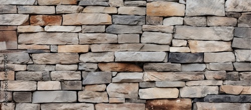 Old stone wall made of rocks for background.