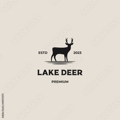 deer logo design retro hipster vintage