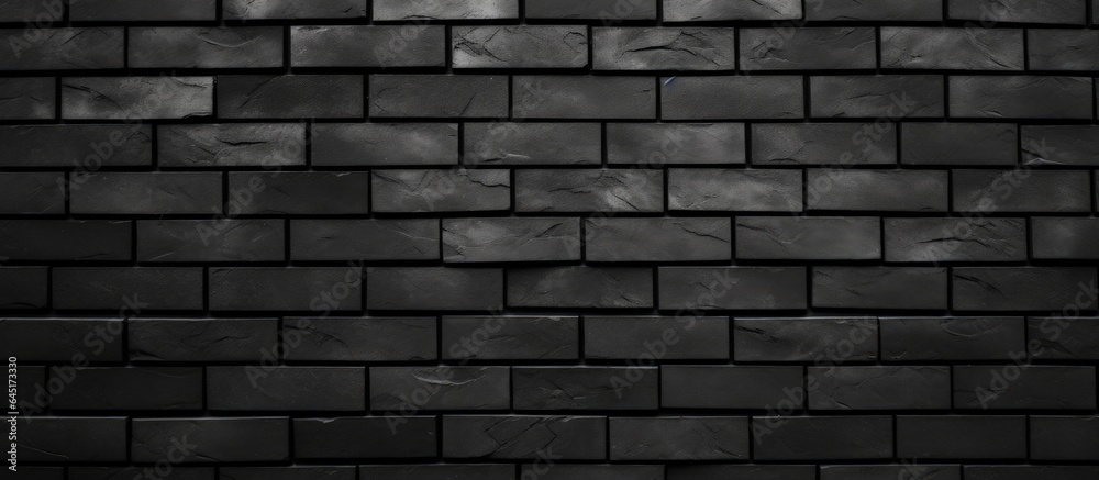 Black brick wall texture on white background, suitable for product display or montage.