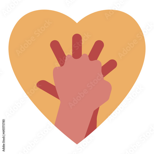 Hand pose CPR flat icon