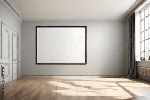 empty room with a wall and a picture