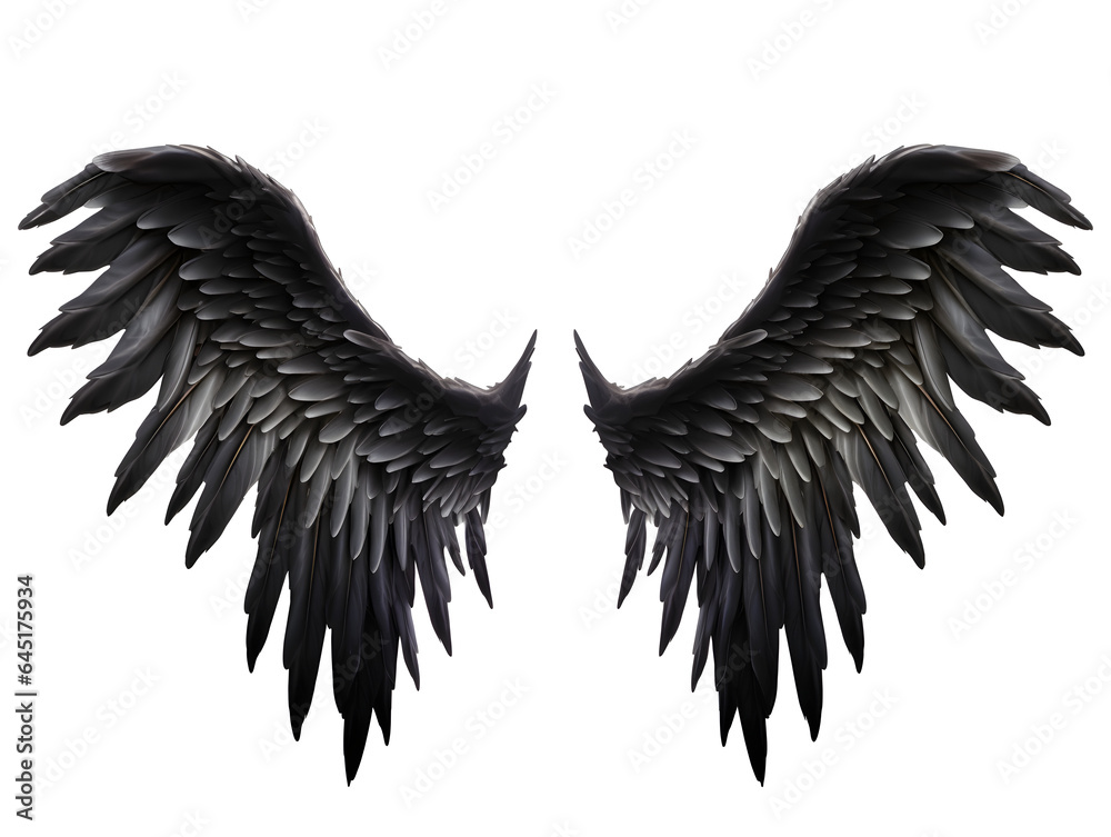 Fototapeta premium Demon wings isolated on white background