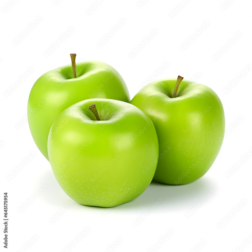 Green apples isolated on white background Green apples isolated on white background