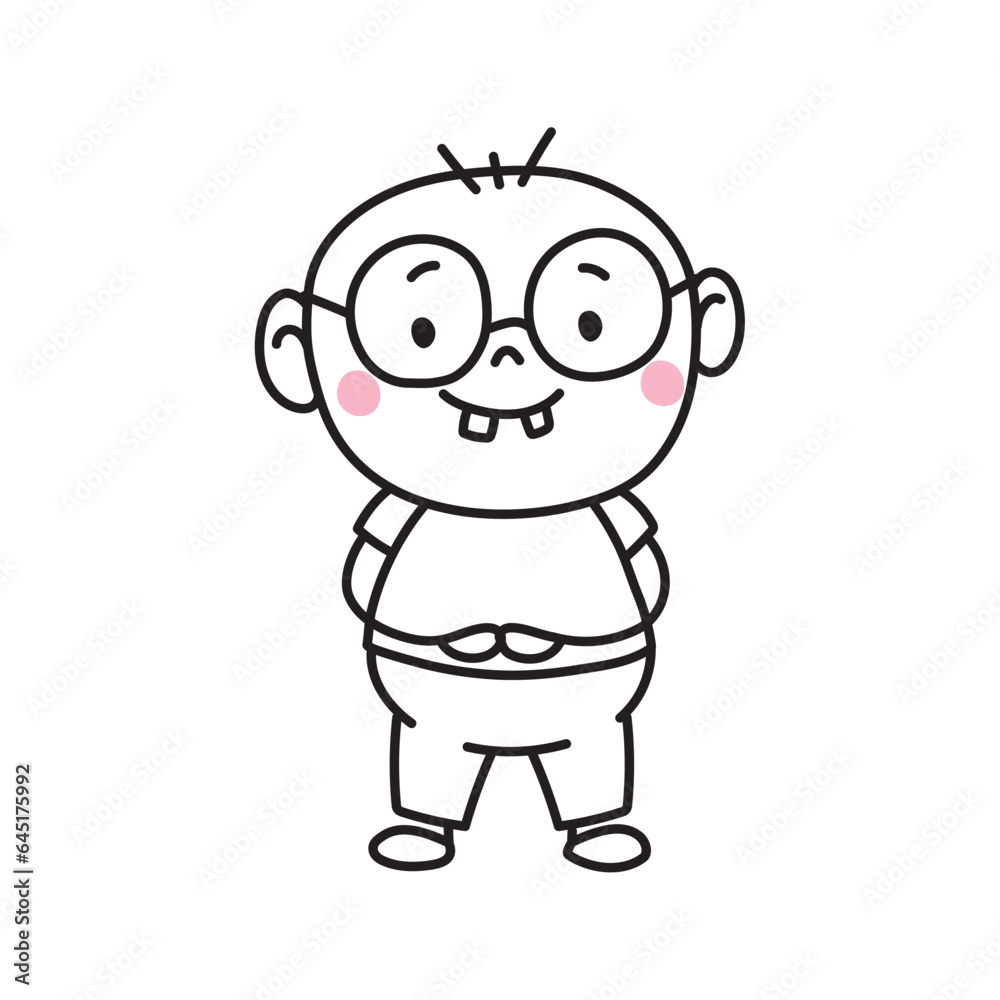 funny boy with eyeglasses doodle icon funny boy with eyeglasses doodle icon