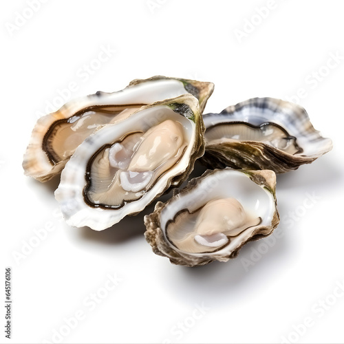 oysters on a white background isolated