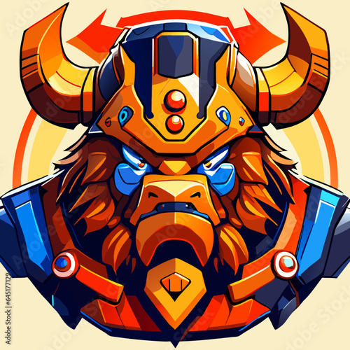 bison robot monster cartoon