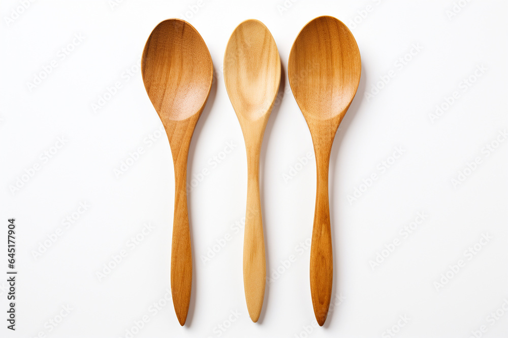 Wooden spoons isolated on white background, clipping path included. Wooden spoons isolated on white background, clipping path included.