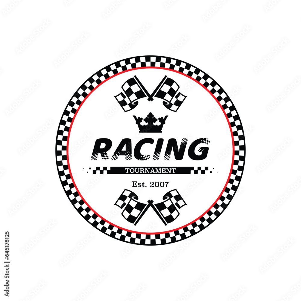 Two checkered racing circle frame Two checkered racing circle frame