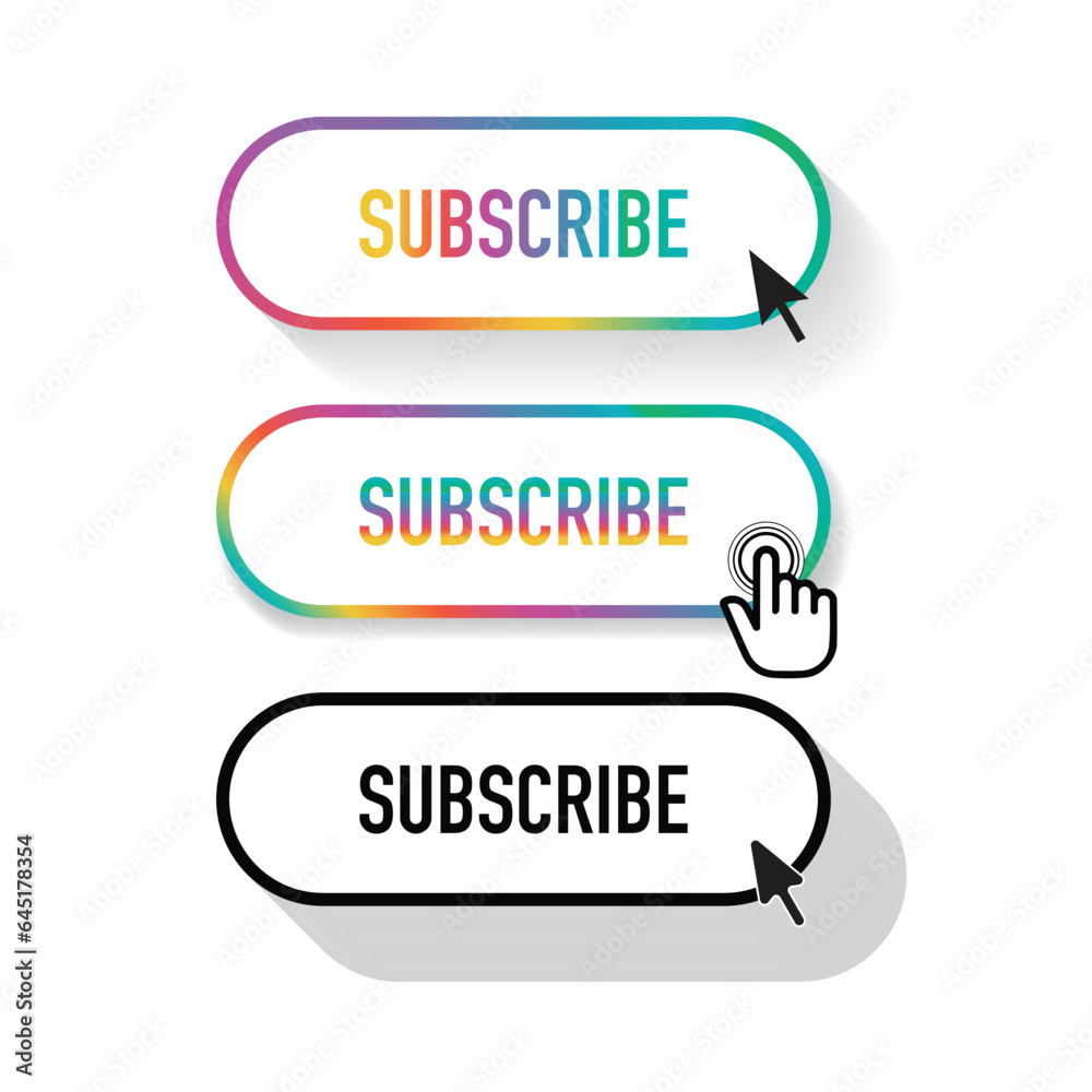Buttons SUBSCRIBE color and text shadows Buttons SUBSCRIBE color and text shadows