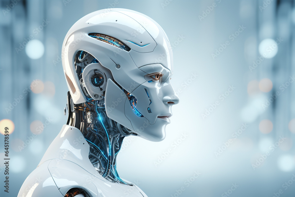 3d rendering of a female robot or cyborg with artificial intelligence 3d rendering of a female robot or cyborg with artificial intelligence
