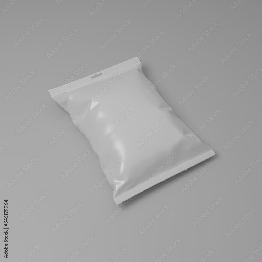 3d rendering empty white  plastic packaging. on a white background, for mock up