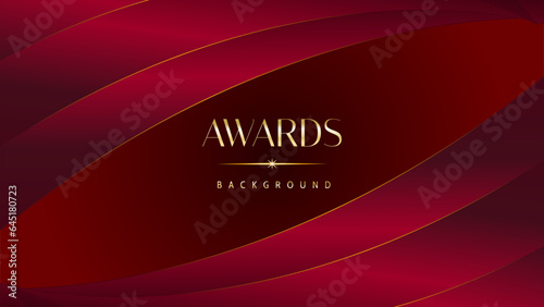 Red maroon golden royal awards graphics background. Golden sidelines. Modern template grand luxury premium corporate abstract design template trophy banner certificate.