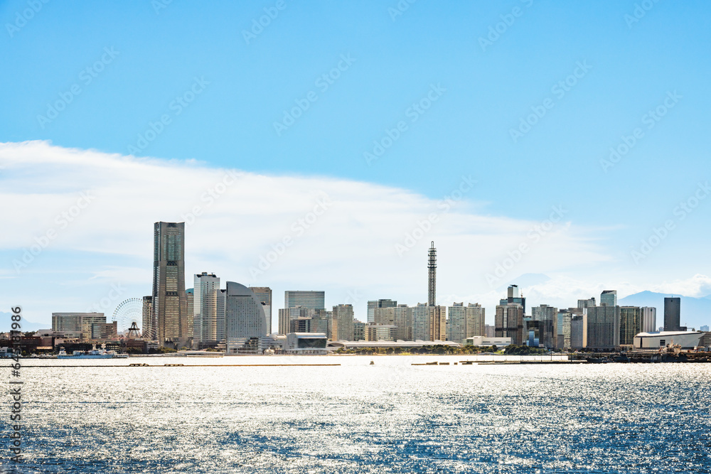 Naklejka premium よく晴れた日の横浜の景色