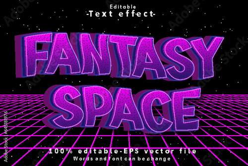 Fantasy Space Editable Text Effect 3D Emboss Modern Style