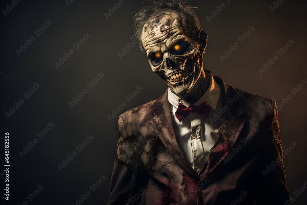 studio portrait of zombie man wearing business suit studio portrait of zombie man wearing business suit