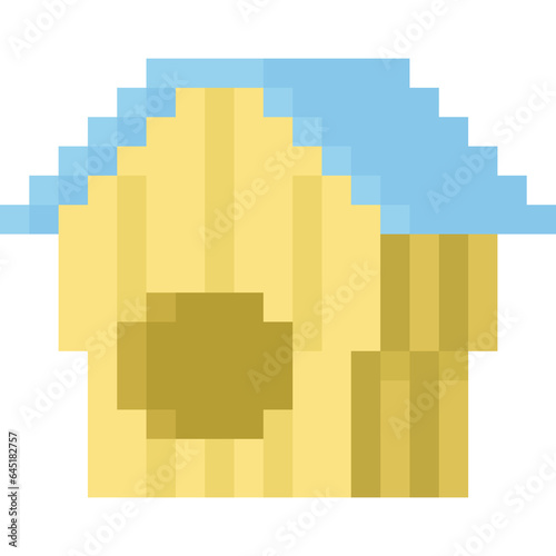 Pixel art bird house icon 2