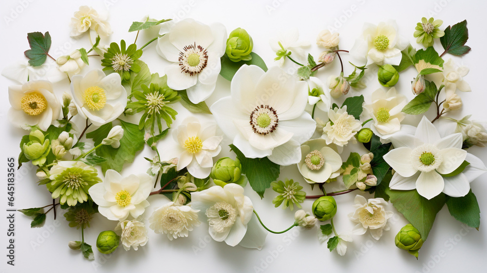 白い冬の花、 ai生成による