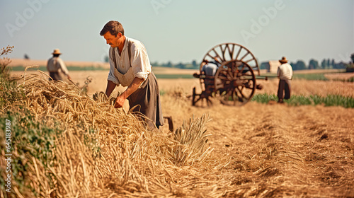 Farmer working in the field circa 1900