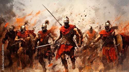 Gladiators preparing to attack