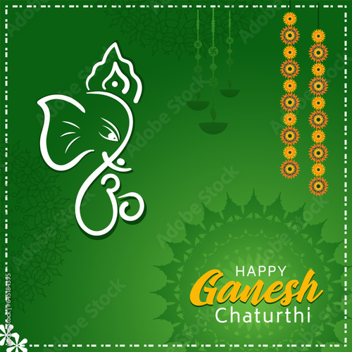 Ganesh Chaturthi Celebration designs for banner post and social media promotion. Indian Festival decorative Background