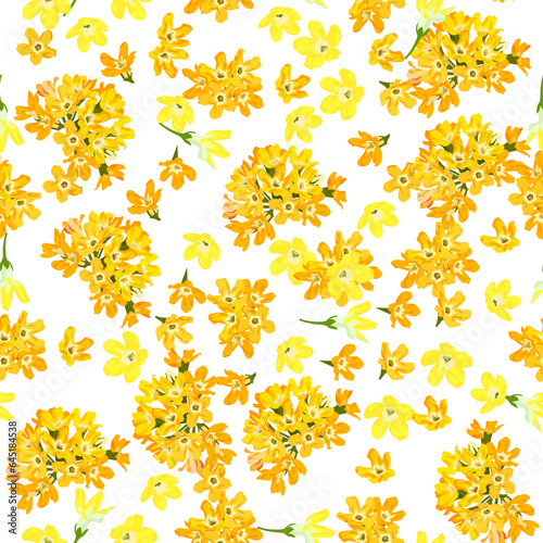 A seamless pattern of Cowslip creeper flower. vector illustration. Colorful Cowslip creeper flower background.