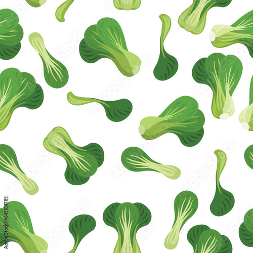 A seamless pattern of Bok choi. vector illustration.
