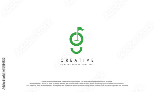 Initial letter G golf logo template vector illustration.