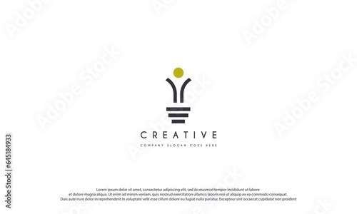 smart bulb logo with happy people concept and light bulb design template