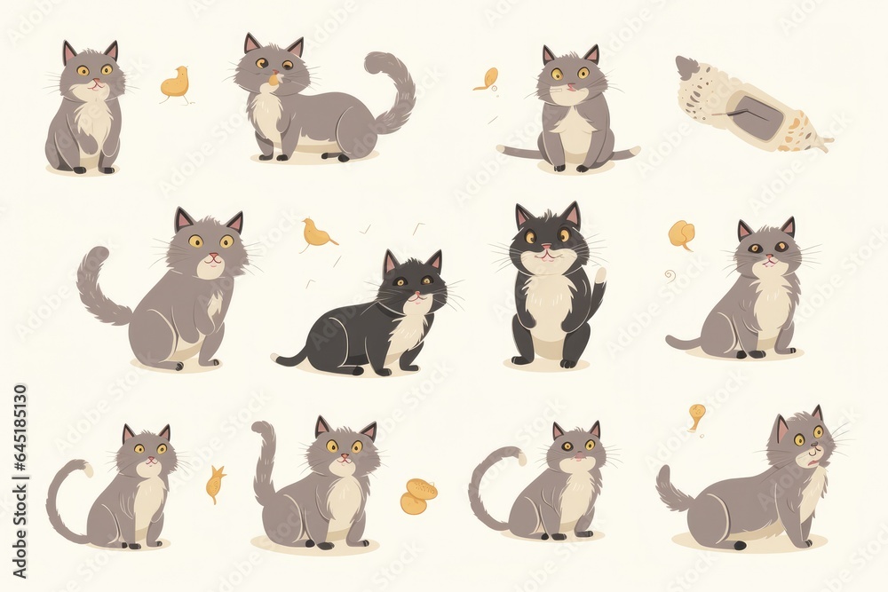 Fototapeta premium collection of cats
