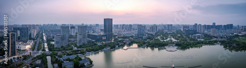 Aerial photography of modern urban architectural landscape in Yancheng  China