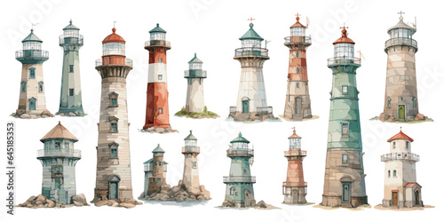 watercolor light house clipart for graphic resources