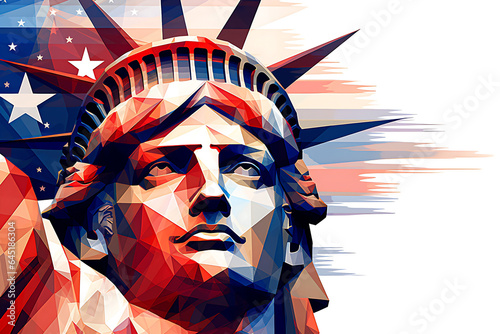 Abstract Statue of Liberty New York city usa illustration art background
