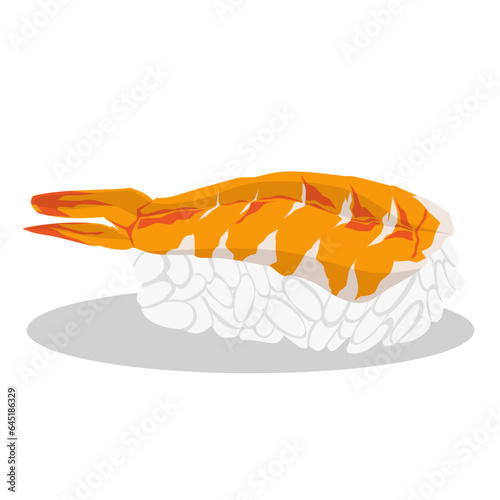 Vector illustration of ebi sushi on white background  photo