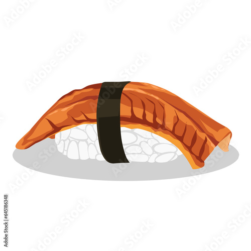 Vector illustration of unagi sushi on white background 