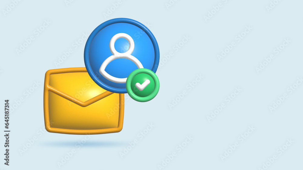 3D Realistic Illustration Envelope with Approved people Isolated. Verified and Agreement Concept. 3D Realistic Illustration Envelope with Approved people Isolated. Verified and Agreement Concept.