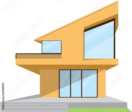 illustration of aminimalist  house,modern architecture photo