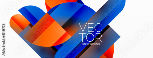 Abstract masterpiece formed by delicate interplay of circles, squares, and triangles. Geometric elements converge in harmonious chaos, evoking sense of modern creativity. Symphony of shapes