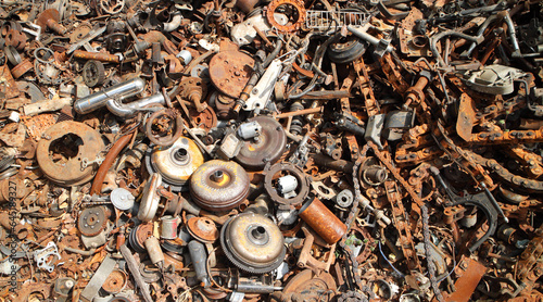 scrap metal, scrap iron in waste and garbage to wait for recycle