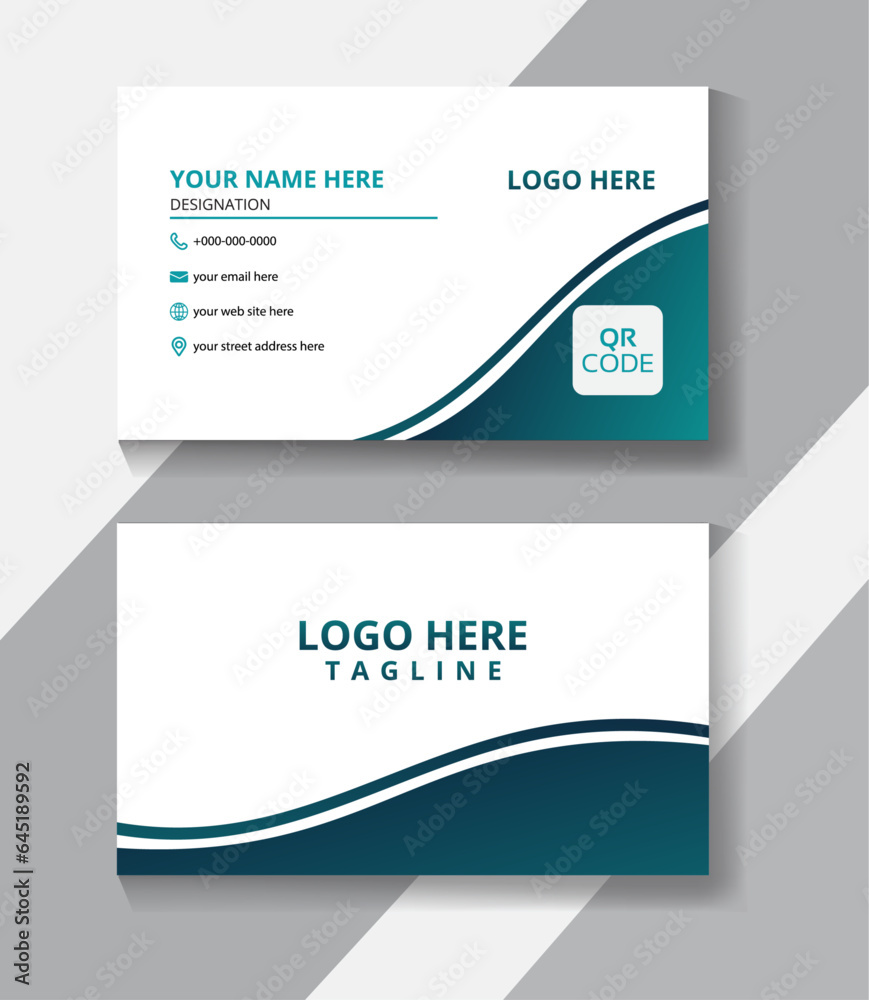 Double sided modern visiting card template. Horizontal layout. Illustration design. Double sided modern visiting card template. Horizontal layout. Illustration design.