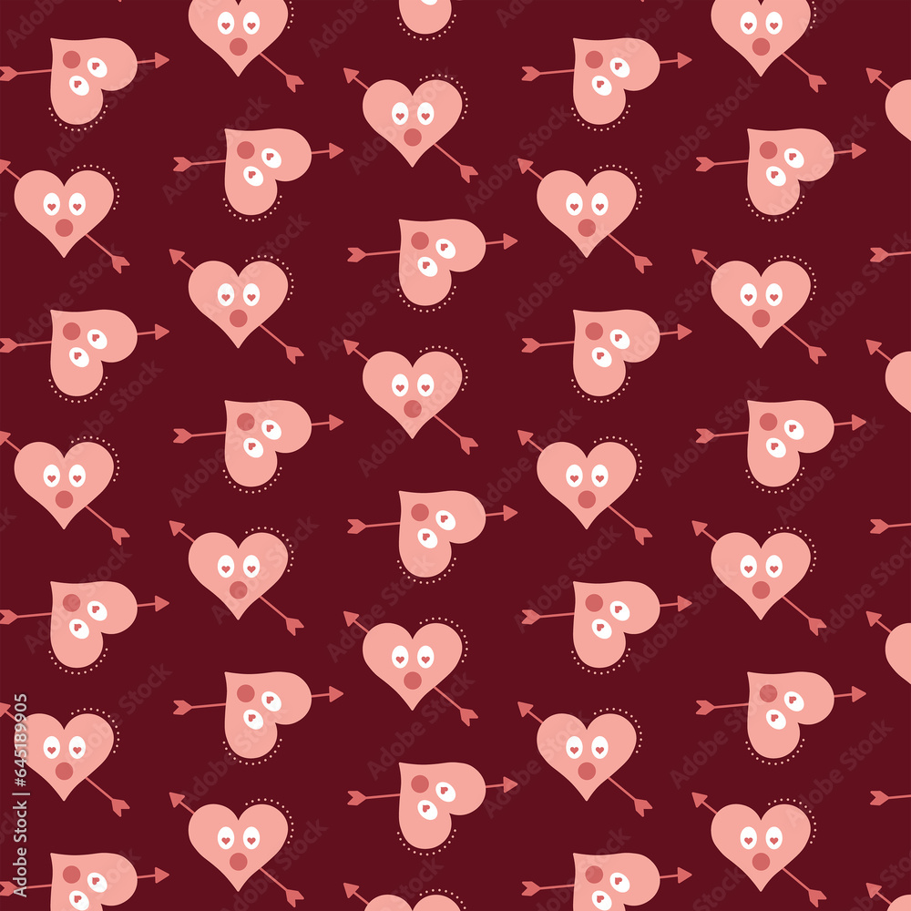 Digital png illustration of pink hearts shot with arrows repeated on transparent background Digital png illustration of pink hearts shot with arrows repeated on transparent background