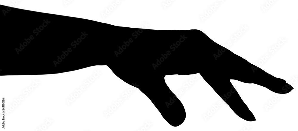 Digital png illustration of black silhouette of hand on transparent background Digital png illustration of black silhouette of hand on transparent background
