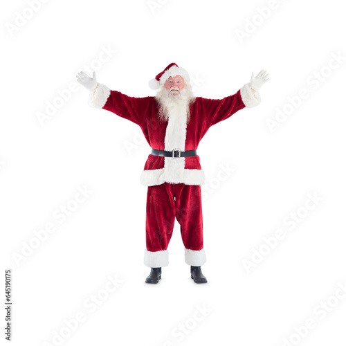 Digital png photo of santa claus on transparent background