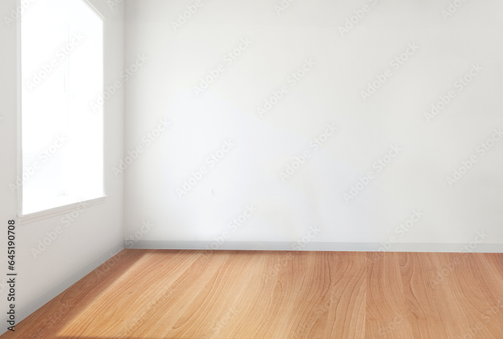white room with window and wooden floor 3d render white room with window and wooden floor 3d render