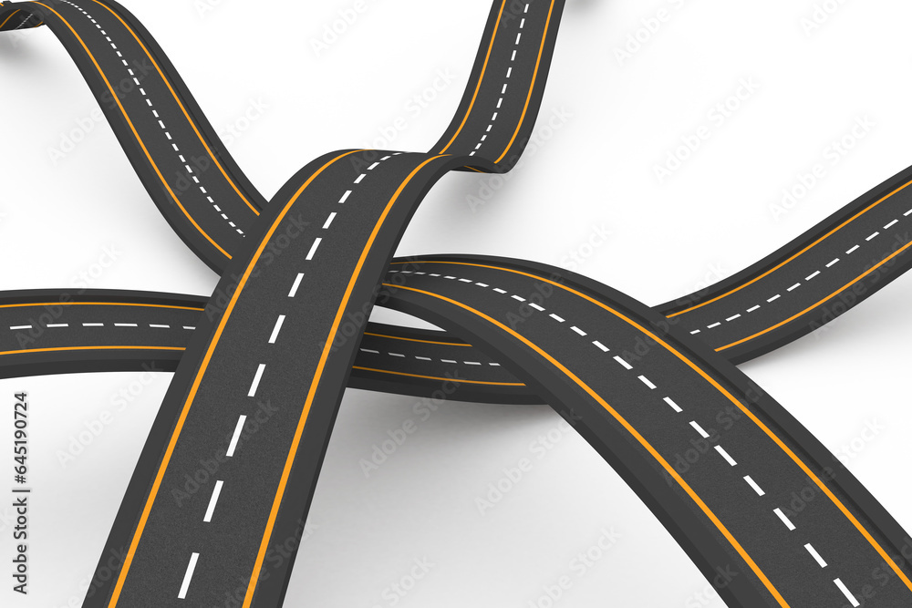 Naklejka premium Digital png illustration of wavy roads on transparent background