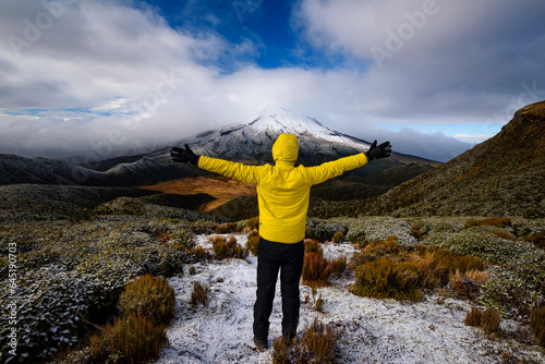 Winter view of Mt. Taranaki (Mt. Egmont), New Zealand photo