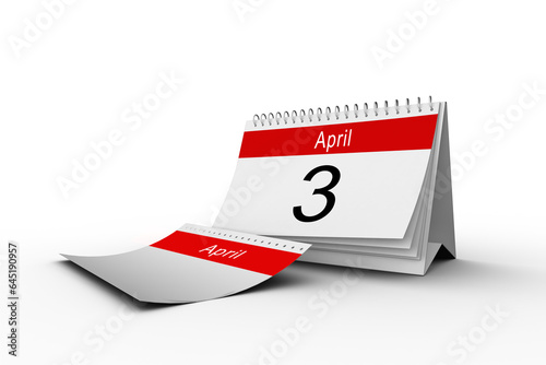 Digital png illustration of calendar with april cards on transparent background