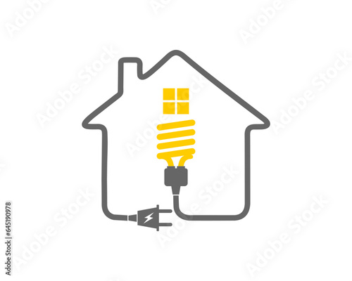 House cable with lamp vector logo
