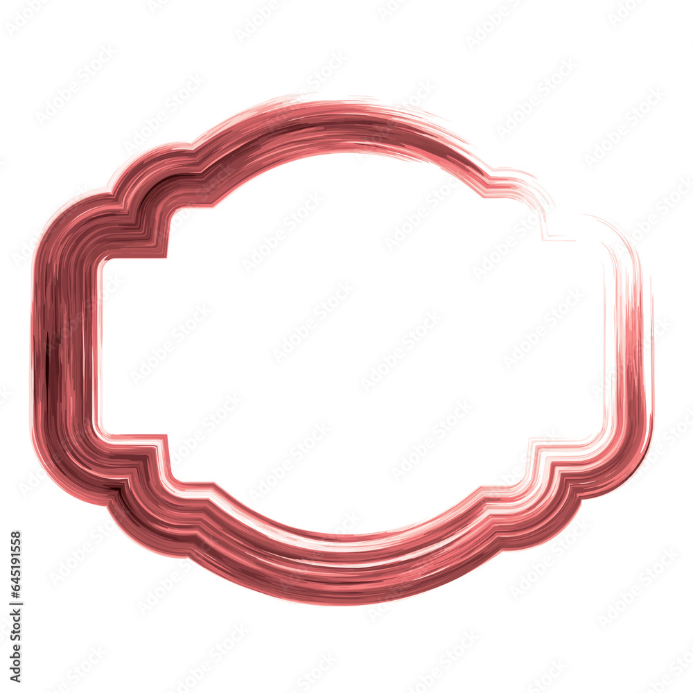 Digital png illustration of red curved frame on transparent background