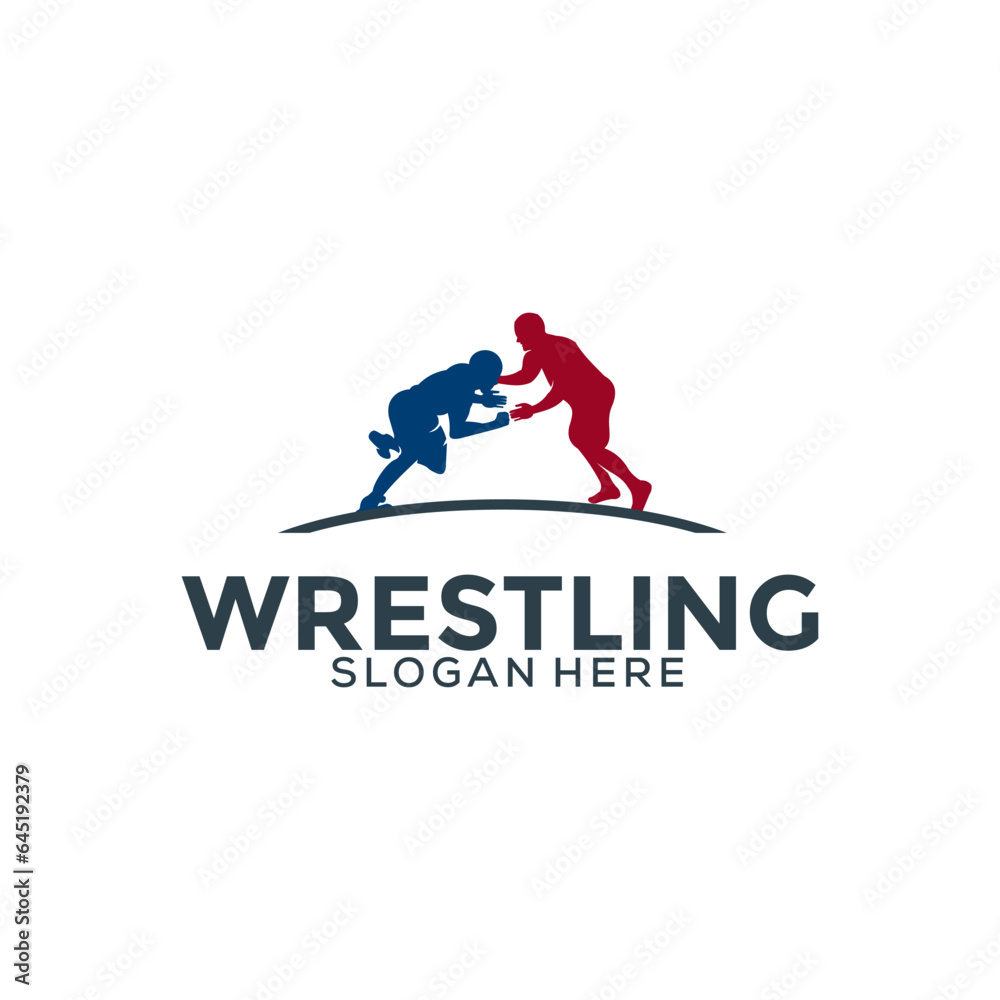 Wrestling logo template, Wrestling Sport logo vector template