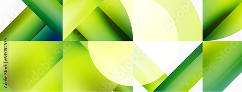 Minimalist marvel - squares and circles unite in harmonious geometry. Muted tones weave serene backdrop where structured tiles form dance of timeless elegance, epitomizing modern simplicity